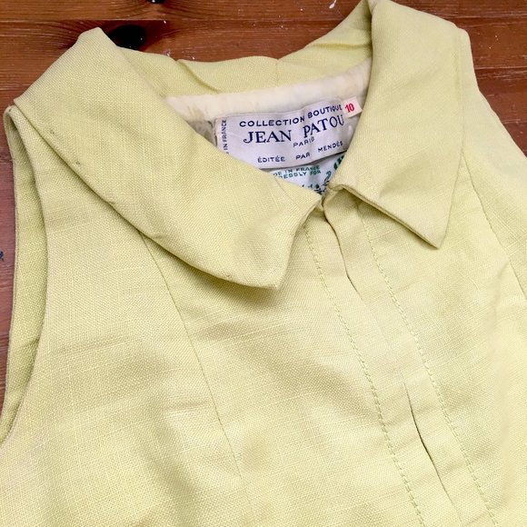 Vintage Jean Patou Dress, Mod Linen Shift Dress 1960s - Picture 3 of 14